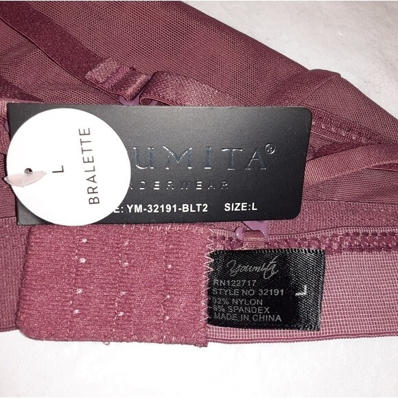 Youmita Deco Rose Large Semi-Sheer Bralette & Mesh Thong NWT - Picture 9 of 13